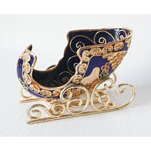 Cloisonné & Enamel Christmas Sleigh Ornament
